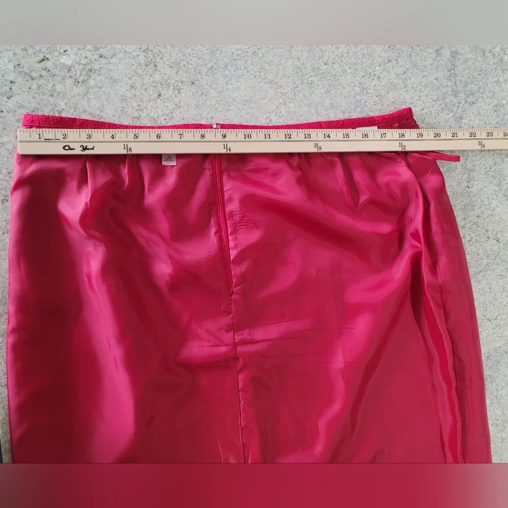 Le Suit Women Size 16 Pink Polyester Blazer Skirt Suit Lined Notch Collar 2PC - Picture 13 of 16